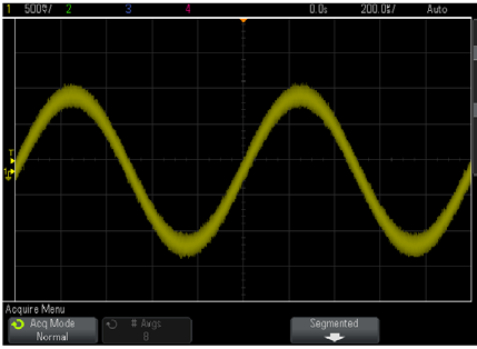 Waveform averaging Den brusiga sinus-signalen kan bli renare om man