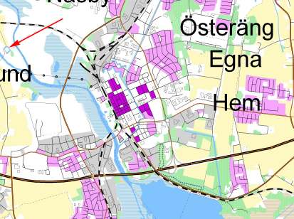 Kristianstad. Pilen visar platsen för Lillöhus.