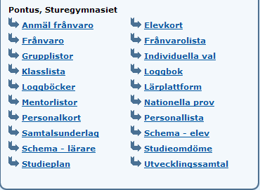 Skoluppgifter Varje skola kan välja vilka uppgifter som vårdnadshavare kan ta del av om sina barn. Därför kan det skilja sig mellan skolor i kommunen.