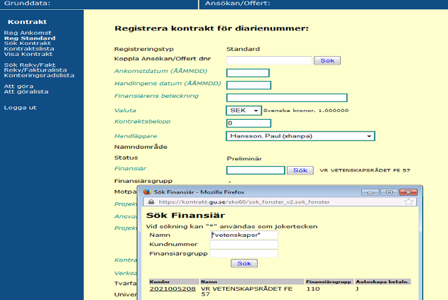 Lathund Registrera kontrakt i EKO Ankomstdatum ange det datum då handlingen inkommit till universitetet, enligt datumstämpeln.