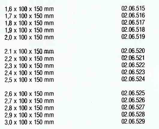 POCOFOLIE Plattor i dim. 100x150mm. Tolerans +- 0,01 mm.