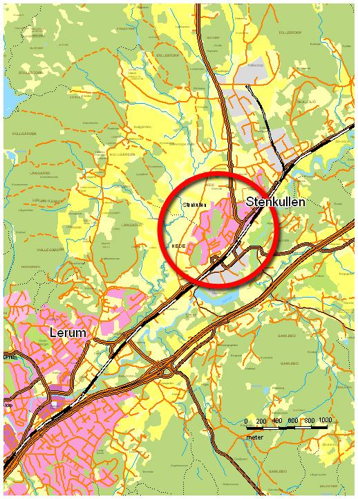 Plandata Stenkullen ligger centralt beläget mellan Floda och Lerum.