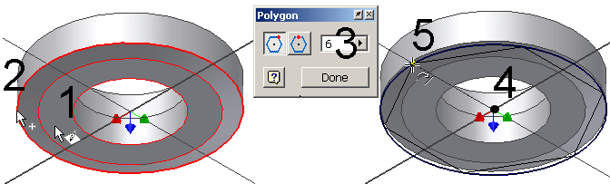 Skelett modellering Detalj 4 -Muttern 1. Starta ett nytt dokument med mallen STANDARD.IPT. 2. Gå ur skissläget och välj Derived Component, enligt figuren. 3.