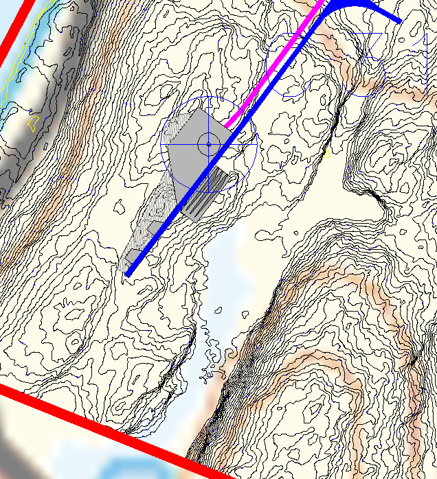 2.3. Detalj 3 (uppställningsyta C31) Beskrivning av detalj: Uppställningsyta till turbinposition C31 som ligger på gränsen till strandskydd för Stora Bodasjön (svart/grå kvadrat på bilden till