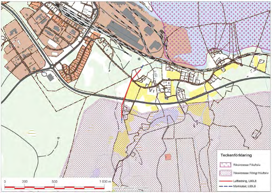 4.5 Friluftsliv Översikt Den södra delen av ledningen, en sträcka på ca 150 meter, berör ett Riksintresse för det Rörliga Friluftslivet, Malingsbo-Kloten.