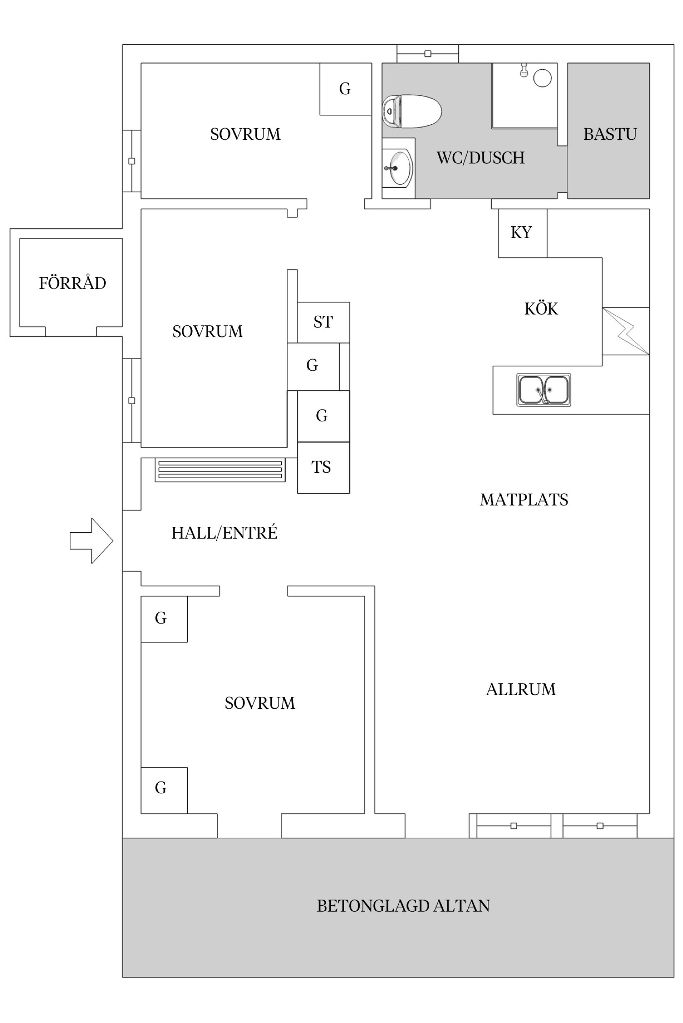 Planritning PLANSKISSEN ÄR EJ SKALENLIG.