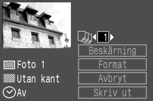 SSriva ut med Bubble Jet Direct 4 Ställ in önsade värden. [Papper] [Kanter] [Datum] 5 6 Vrid på ratten <5> för att marera önsat menyalternativ och tryc sedan på <0>.