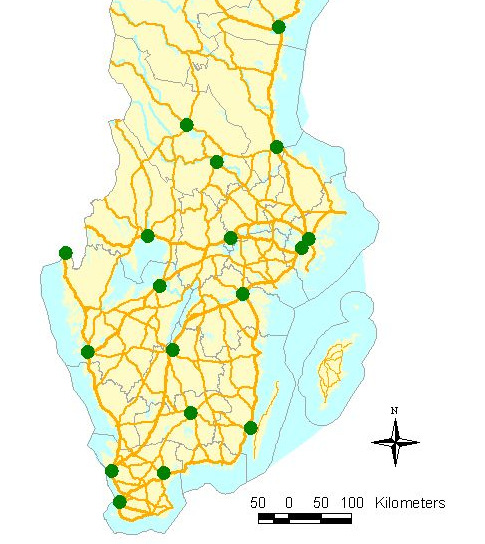 Tankställen med s.k. L-CNG teknik Max 200 km mellan stationerna flytande gas för vissa tunga fordon, komprimerad gas för konventionella gasfordon Infrastruktur för årligen ersätta 200,000 ton diesel