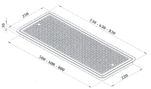 Spillbrickor / Driptrays mått Utanpåliggande