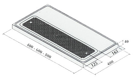 Spillbrickor / Driptrays mått Utanpåliggande modeller i rostfritt & med