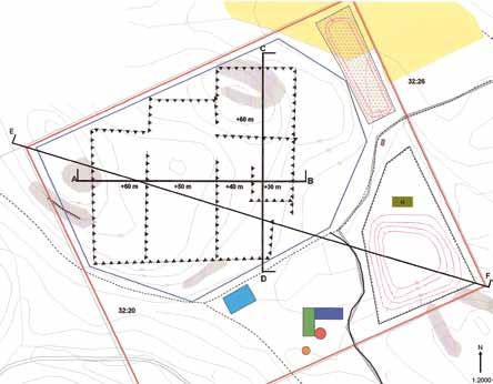 BILAGA 4/6 B Etapp I, situation om 5 år Planområde Täktområde Nivåer om 5 år Deponi för utvinningsavfall, sidosten Deponi för utvinningsavfall, ytjord Planerad höjd för deponin Stödfunktioner