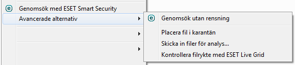 4.7.6 Kontextmeny Kontextmenyn visas när du högerklickar på ett objekt. Menyn visar alla alternativ som du kan utföra på objektet.