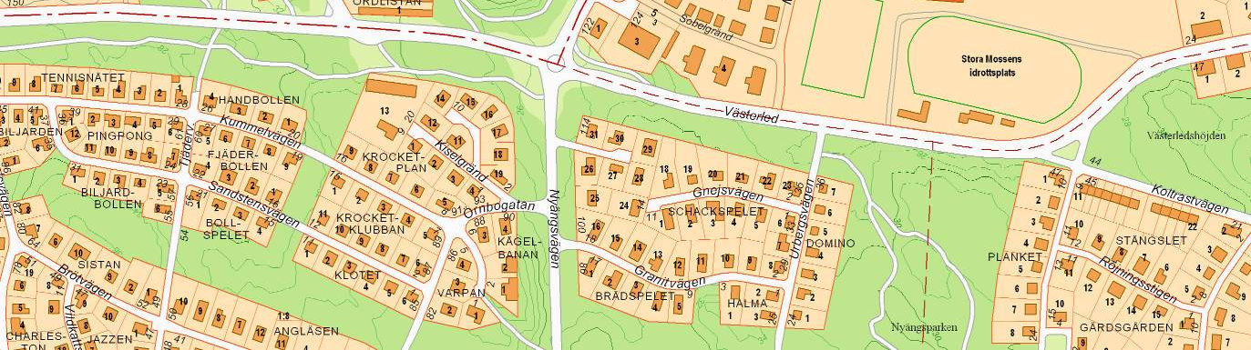 SID 3 (15) Anvisade markområden De fyra markanvisade delområdena, markerade med rött på kartan, benämns hädanefter A-D, räknat västerifrån.