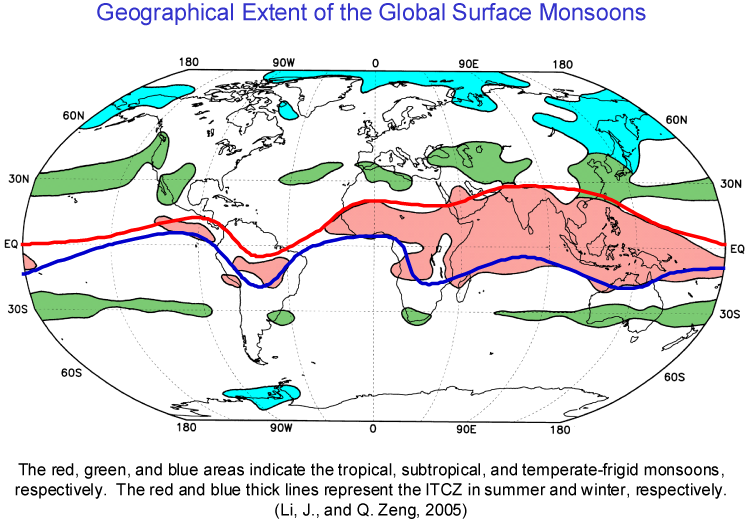 Storskaliga fenomen: Monsun Monsunen är en kraftig cirkulation som liknar