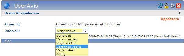 14 (51) Sida viktig information). 4. Avsluta med att klicka på Uppdatera. 3.2.