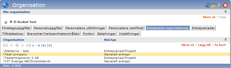 47 (51) Sida 3.3.9 Relaterade organisationer De organisationer som en industrianläggning har en affärsrelation med kan definieras i denna flik.