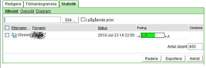 Under fliken Förhandsgranska: Här ser du provet precis som dina studenter kommer att se det.