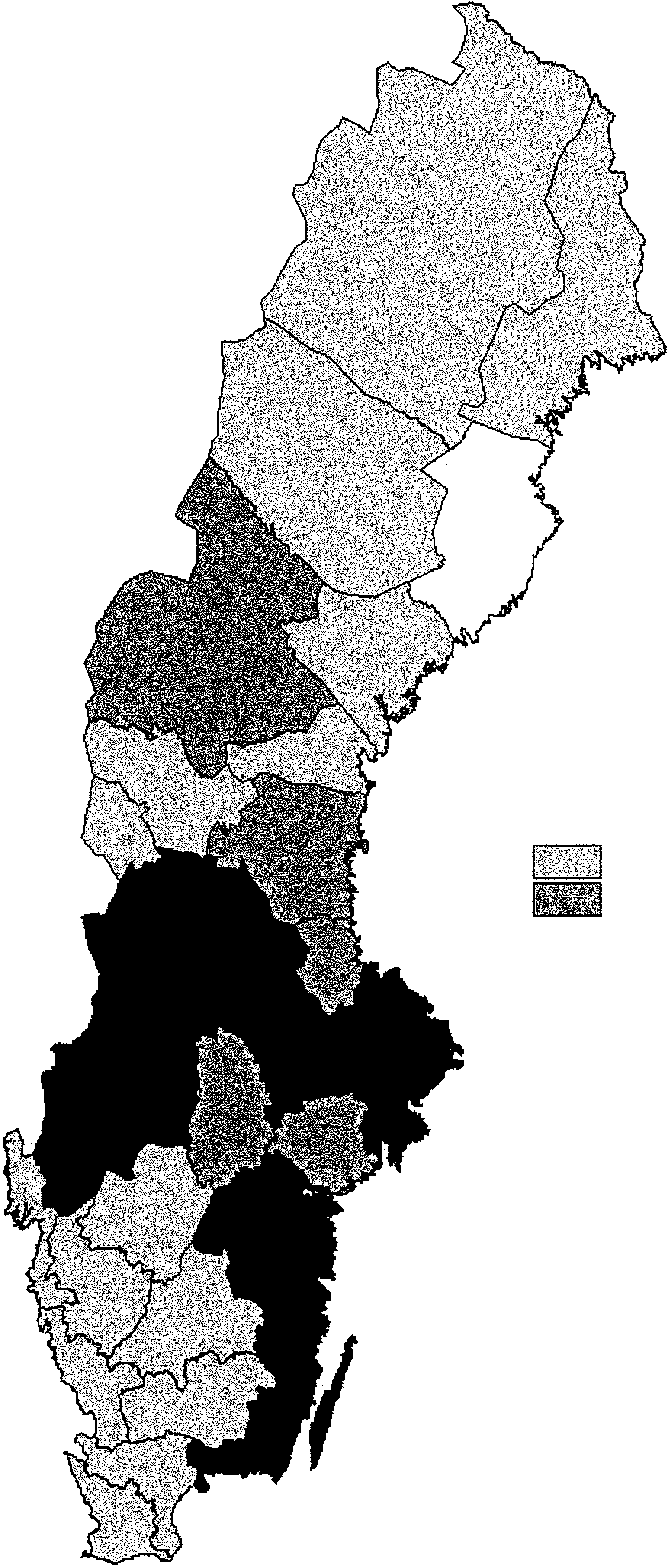 C ton/ha och 10 år D -o.5-o.5 0.5-1.5 1.5-2.5-2.5-3.5 (J Figur 4. Ackumulering av C i träddelar, C ton per ha och 10 år. 5.