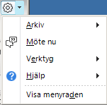 Ej schemalagda möten Du kan välja att när som helst skapa ett gruppmöte genom att klicka på visa meny och sen på Möte nu. Du får då upp ett konversationsfönster.