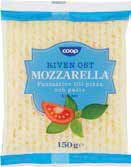 KYCKLING- OCH MOZZARELLAPIZZA Receptet finns på coop.se 45k PIZZAKIT Coop. Välj mellan olika sorter. 600 g. FESTIVALTIPS 48k 30k PIZZA Coop. Fryst. Välj mellan olika sorter. 340-350 g. RIVEN OST Coop.