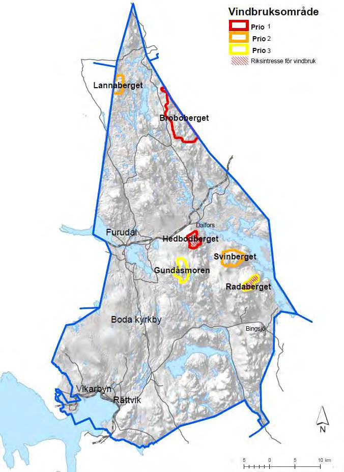 LOKALISERING, UTFORMNING OCH OMFATTNING 3.2. Planförhållanden 3.2.1. Rättviks kommun I februari 2011 antog Rättviks kommun ett tillägg till översiktsplanen med namnet Vindkraft i Rättviks kommun.