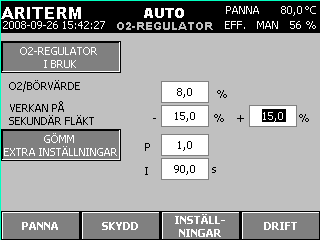 OBS! Värdena i denna effekttabell och effekttabellerna i bilagorna är riktgivande. I synnerhet inställningarna för underhållsläget kräver i början justeringar enligt drifterfarenheter.