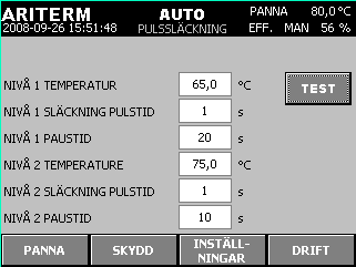 Temperaturen på matarskruvens yta mäts med kapillärtermostat eller med temperaturgivare.