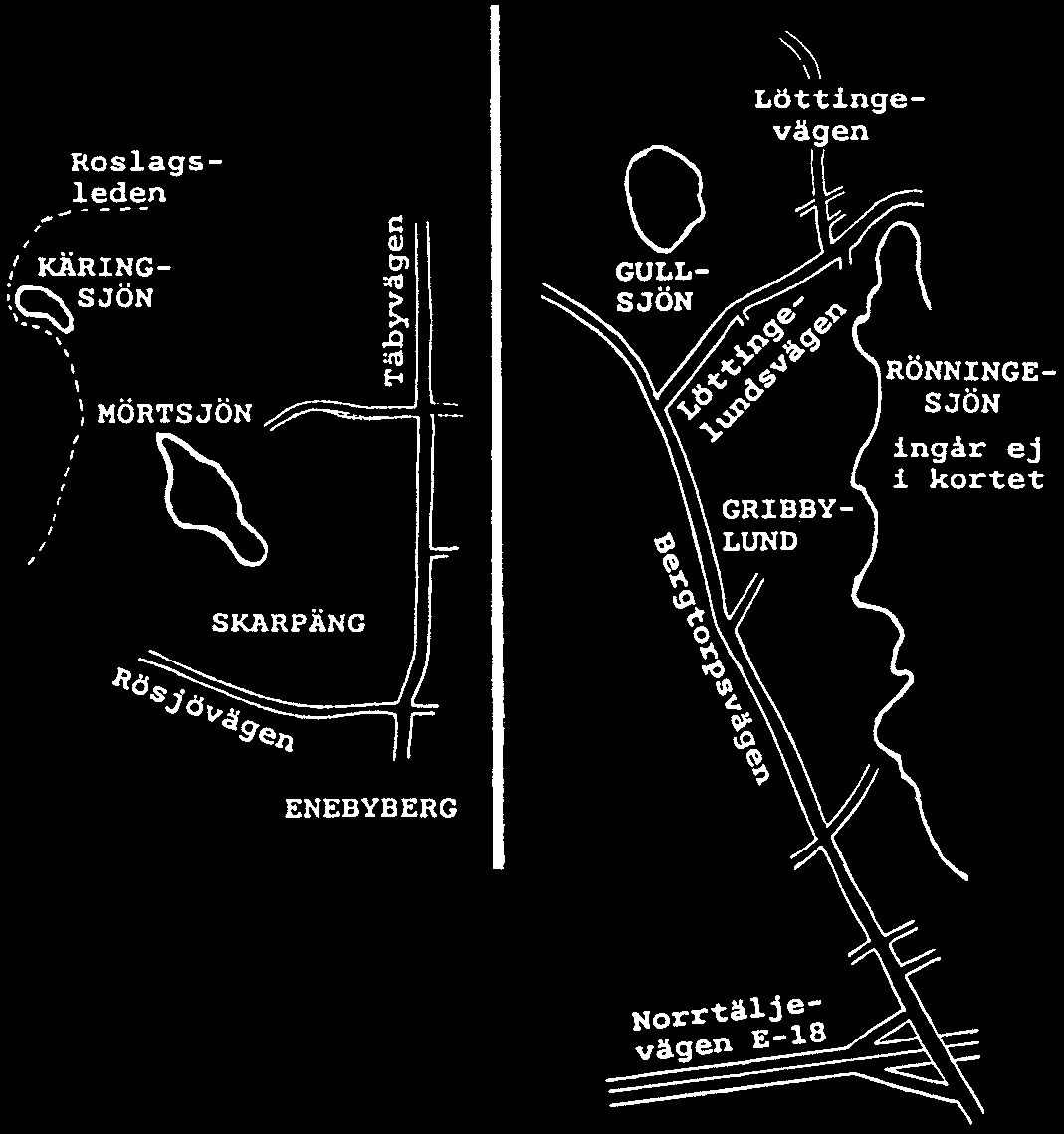 Gullsjön, Mörtsjön & Käringsjön, Täby Fiskarter: Gullsjön: Gädda och abborre. Grund och svårfiskad sommartid. Mörtsjön: Gädda, abborre (båda rikligt), sutare, spegel- och fjällkarp.