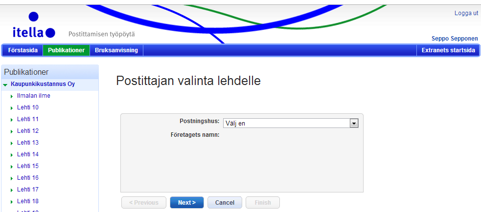 Bruksanvisning V 12.0 28 (92) 3.9 Postningshusets postningsplan Prisräknaren visar listpriserna. Tidningens postningshus ansvarar i regel för ifyllandet av postningsplanen.