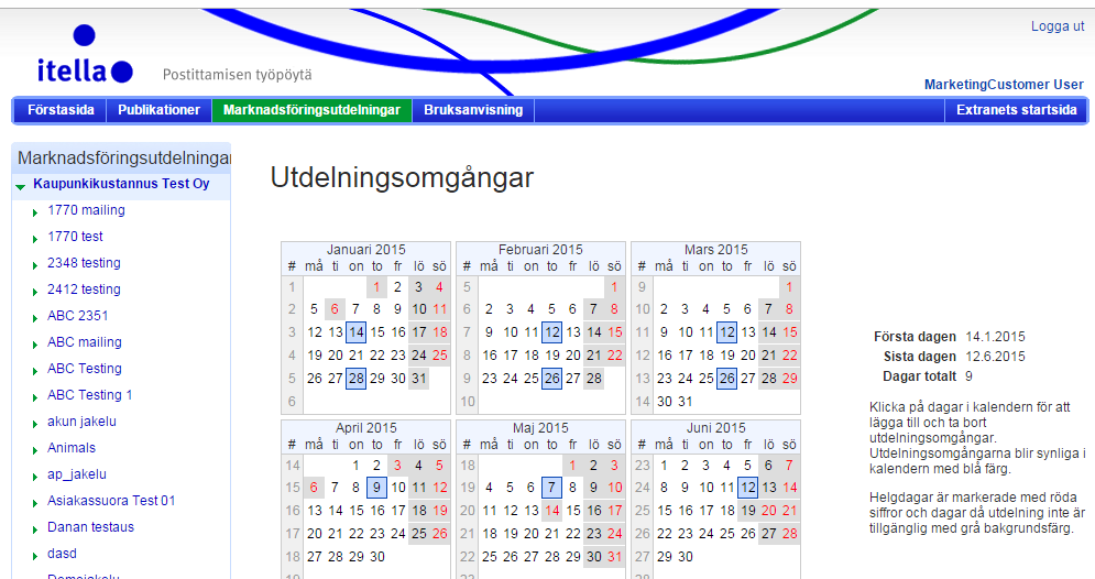 Bruksanvisning V 12.0 72 (92) Du kan meddela antingen en regel, om du vill att utdelningen ska upprepas t.ex. på samma veckodag, eller gå vidare direkt till kalendervyn.