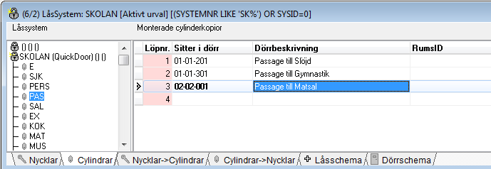 Sidan 2 av 6 150507 Med QuickDoor arbetar man parallellt med två olika redovisningar av låsschema.