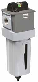 Serie P33 Coalescing- och absorptionsfilter P33-Standard Integrerade 1/2- eller 3/4- tumsportar (BSPP och NPT) Coalescingfiltret avlägsnar vatten- och oljedimma och partiklar mindre än en mikron
