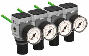 0750-SE Serie P31 Serieregultaor P31-Mini P2 P2 P2 Symboler P2 3 1 P1 2 1 2 Självavluftande regulator Regulator utan avluftning med manometer P1 Regulator för seriemontering med primärtryck (P1) på