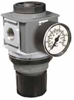 Serie P33 Regulator P33-Standard Symboler 3 1 2 1 2 Självavluftande regulator med manometer Regulator utan avluftning Integrerade 1/2- eller 3/4- tumsportar (BSPP och NPT) Kraftig men lätt