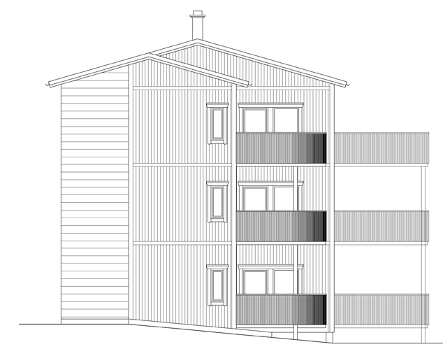 Typhus: ängd: 38,7 m Djup: 11,1 m 2-våningsvariant yggnadshöjd: 6,8 m Nockhöjd: 10 m OA: 494 kvm TA: 571 kvm 1 rok 25,1 kvm 6 st 2 rok 52,9 kvm 4 st 3 rok 65,8 kvm 2