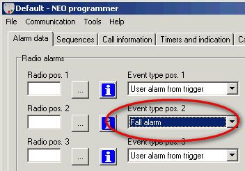 Anslut FALL till NEO I trygghetstelefon NEO skickas alla larmtyper oförändrade, med ett undantag. Det är larmtypen 00 (nollnoll) och den omdefinieras i NEO.