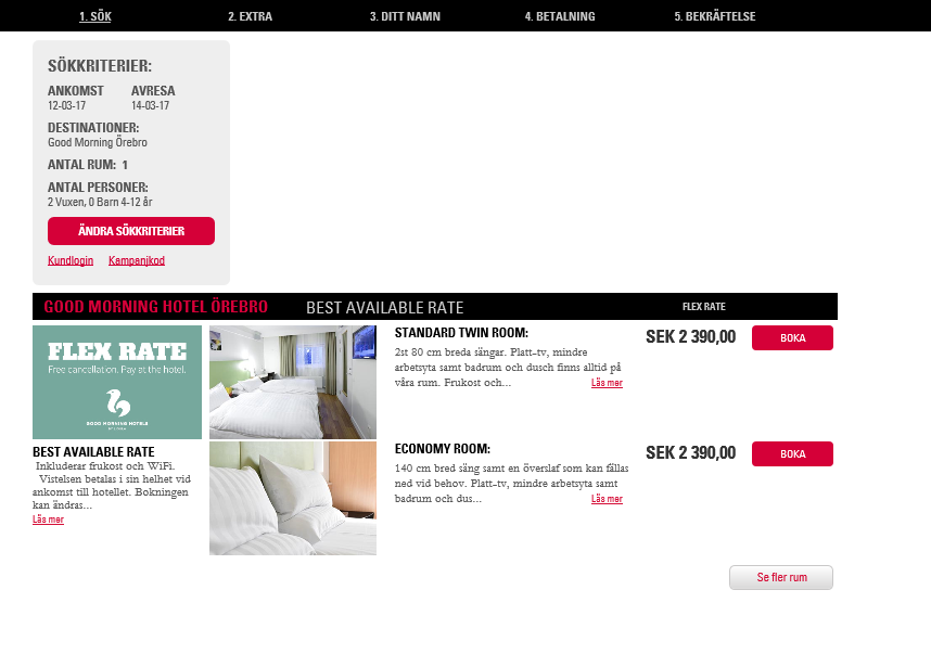 Boka hotellrum online 1. Gå in på ligula.se och fyll i fälten: a. Destination b.