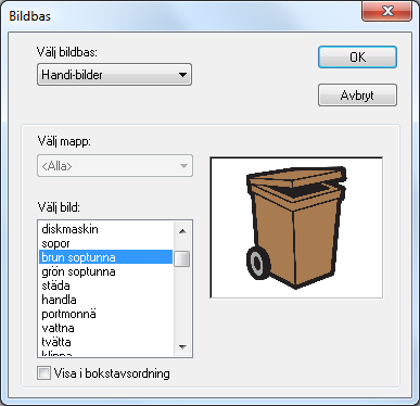 Tillägg i Handi-bilder Efter önskemål har bilder på brun och grön soptunna tagits fram.