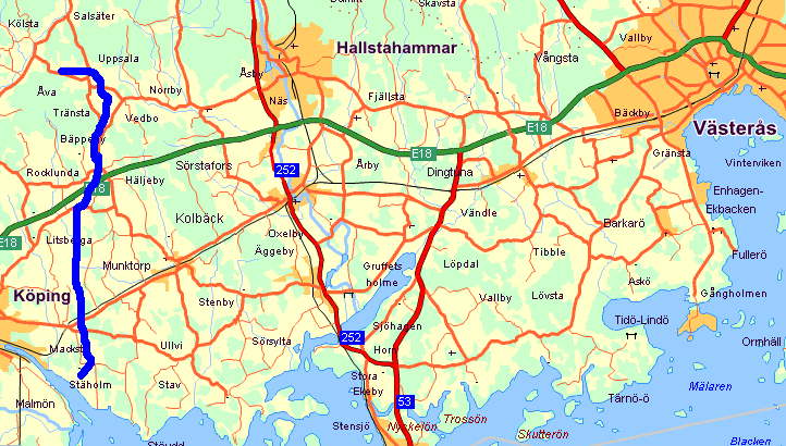 Områdesbeskrivning Stäholmsbäcken ligger i Västmanlands län och mynnar ut i Mälaren(se blå markerade sträcka i figur 4). Närmaste stad är Köping.