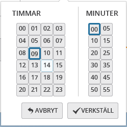 Healthcare & Welfare Sida 34/49 För att lägga till eller ta bort en schematid då klickar man på knappen, För att ta bort en schematid så tar man bort krysset i rutan och klickar på spara.