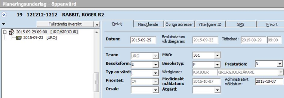 ankomstregistreras bedöms Planering Under sökning Undersöknings block A, B, C Beslut om srekommenda tion vid MDK Start av första Ny vårdbegäran Nytt planeringsunderlag Skärmbild Nytt