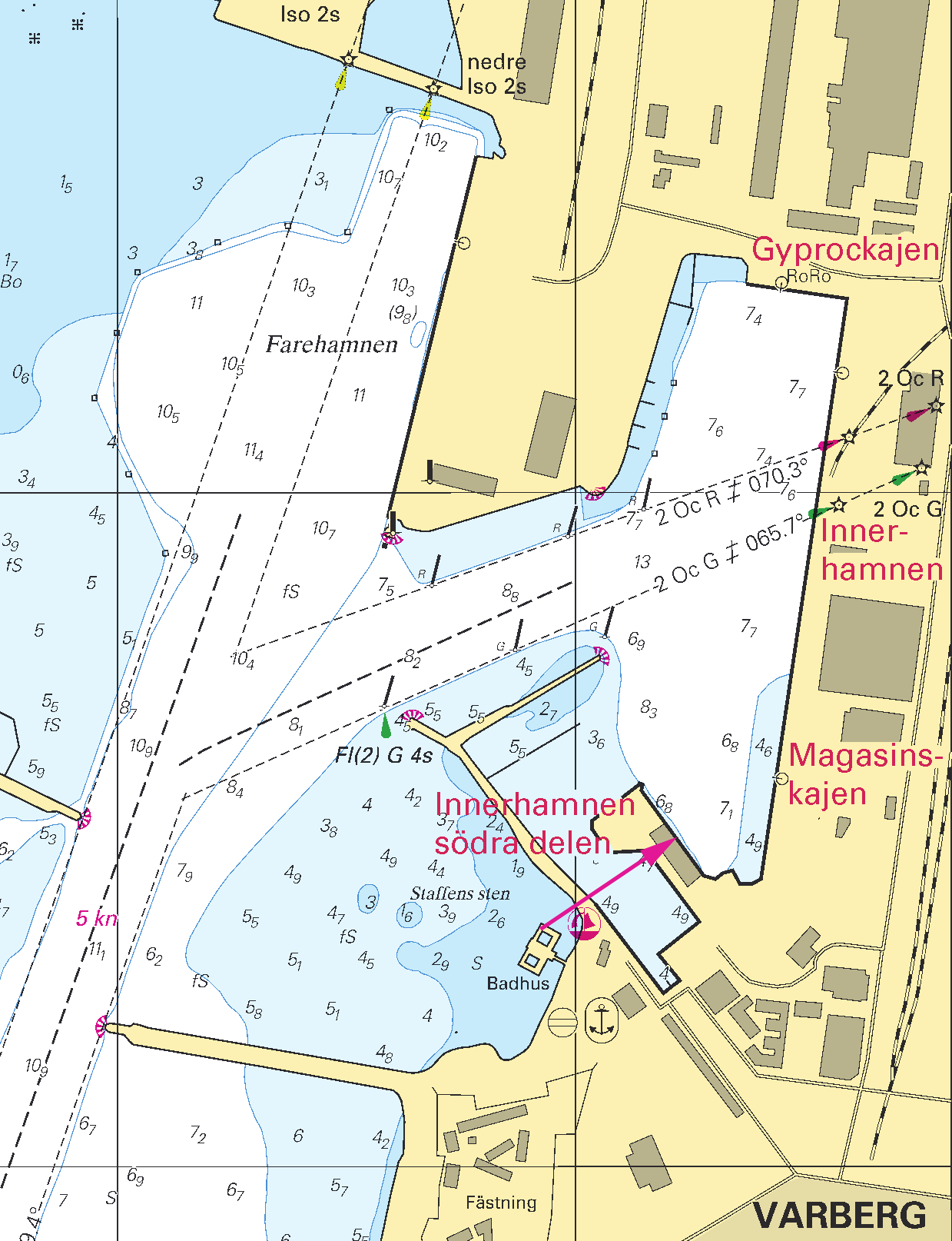 11 Nr 373 Berth New draught Max size of vessels (LxB) Farehamnen 9,3 m 57-06,88N 12-14,33E 215/33 Innerhamnen 6,9 m 57-06,84N 12-14,76E 160/25