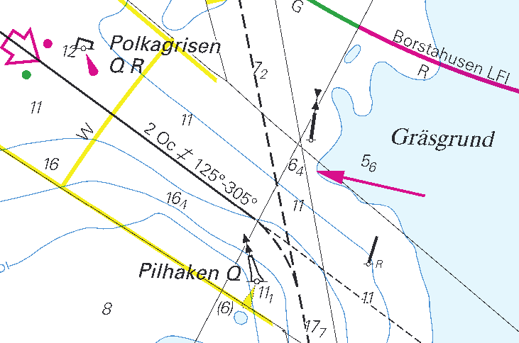 9 Nr 373 Öresund / The Sound * 7249 Sjökort/Chart: 922 Sverige. Öresund. Inloppet till Landskrona. V om Gräsgrund. Uppgrundning.
