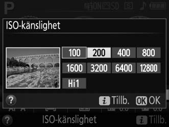 2 Välj en ISO-känslighet.