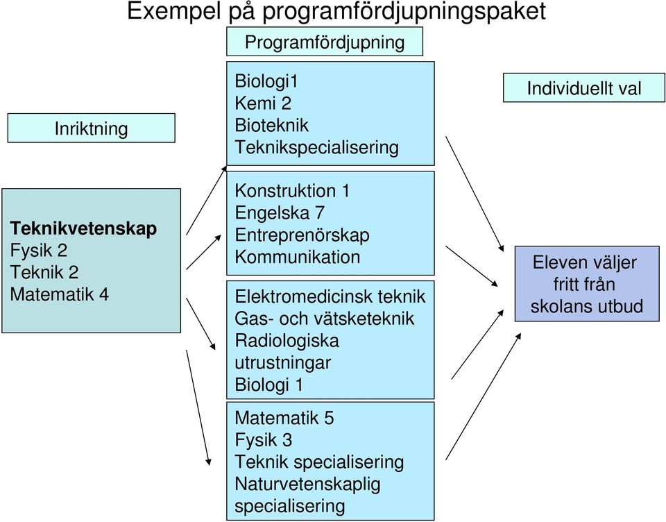 Engelska 7 Entreprenörskap Kommunikation Elektromedicinsk teknik Gas- och vätsketeknik Radiologiska utrustningar Biologi 1