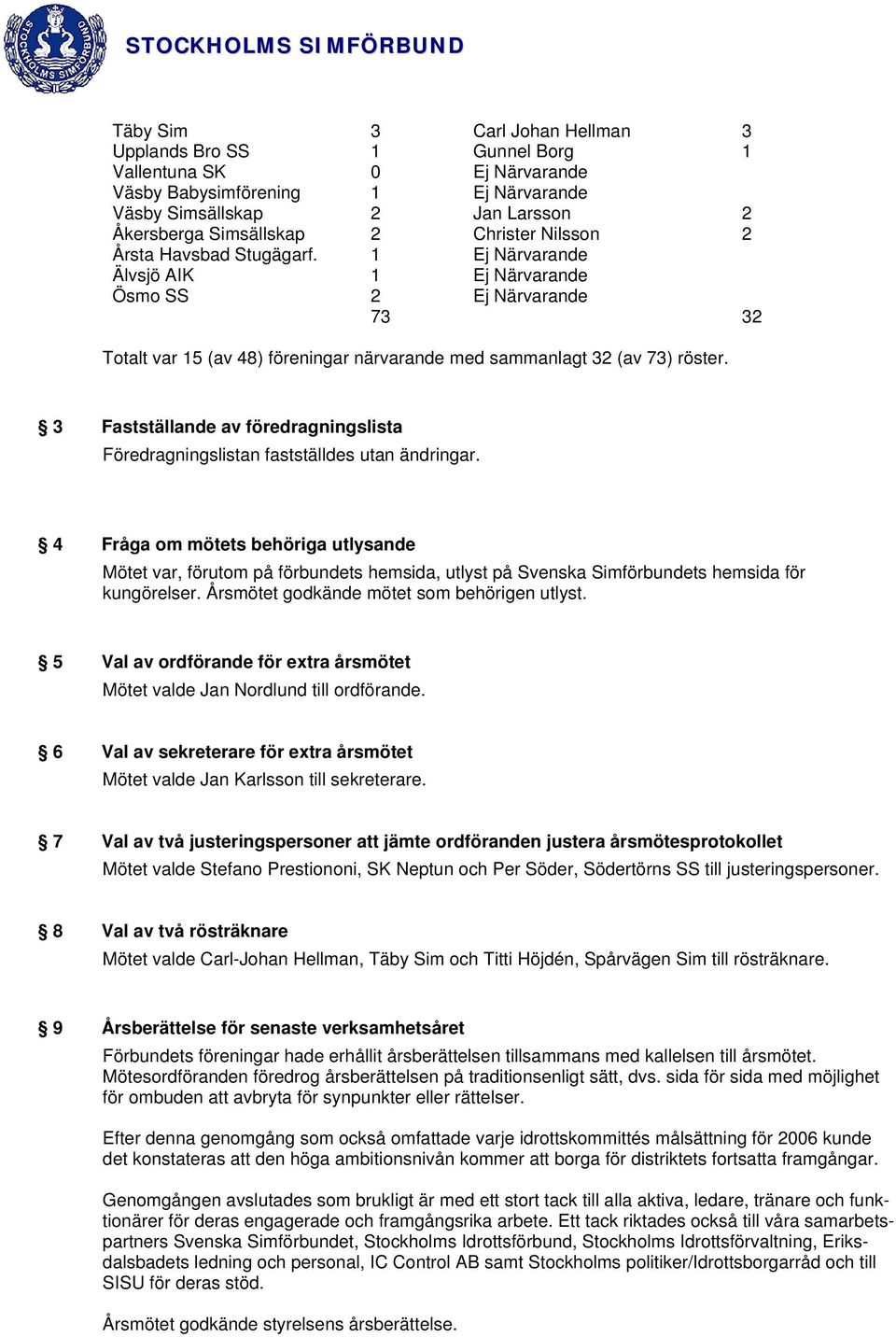 3 Fastställande av föredragningslista Föredragningslistan fastställdes utan ändringar.