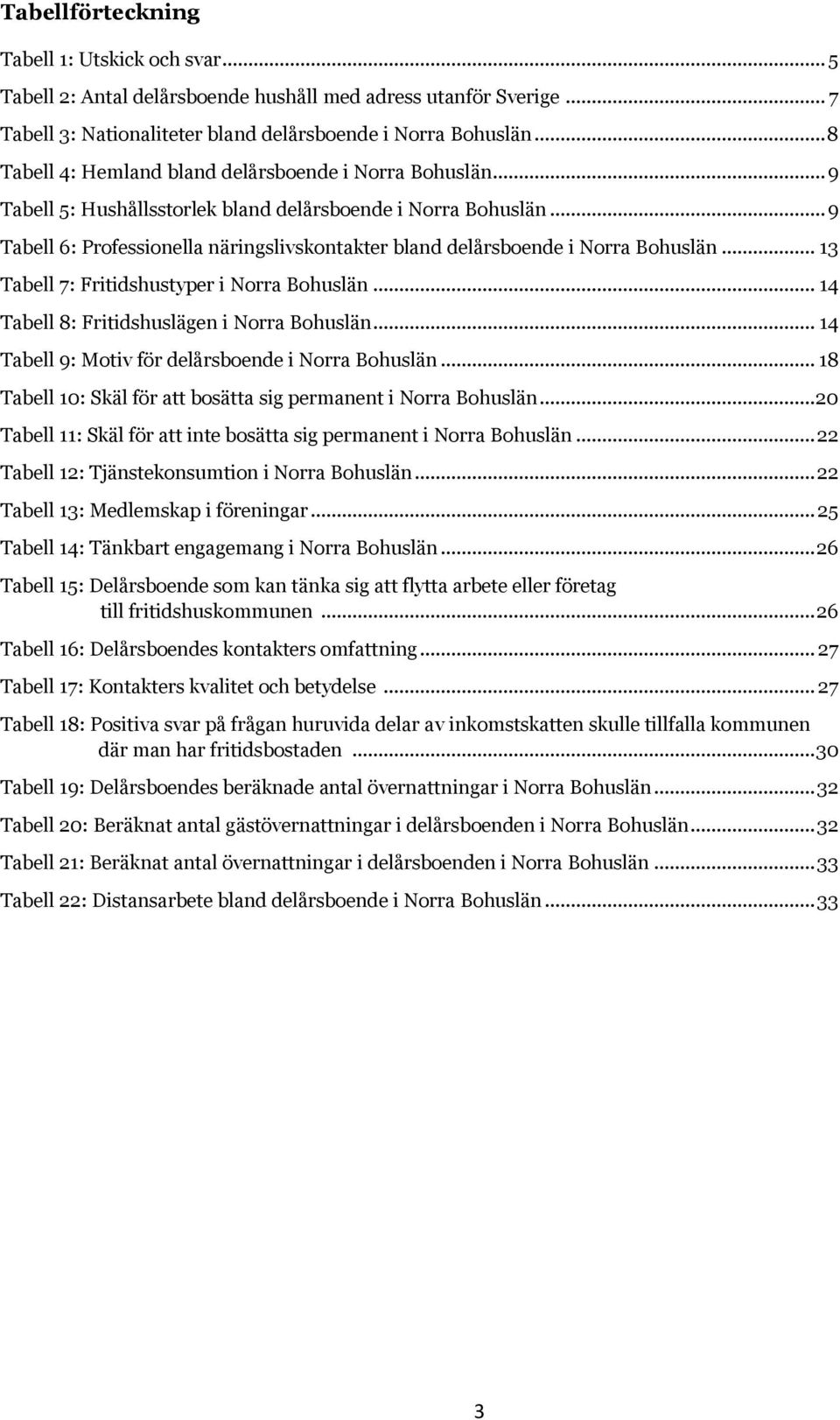 .. 9 Tabell 6: Professionella näringslivskontakter bland delårsboende i Norra Bohuslän... 13 Tabell 7: Fritidshustyper i Norra Bohuslän... 14 Tabell 8: Fritidshuslägen i Norra Bohuslän.