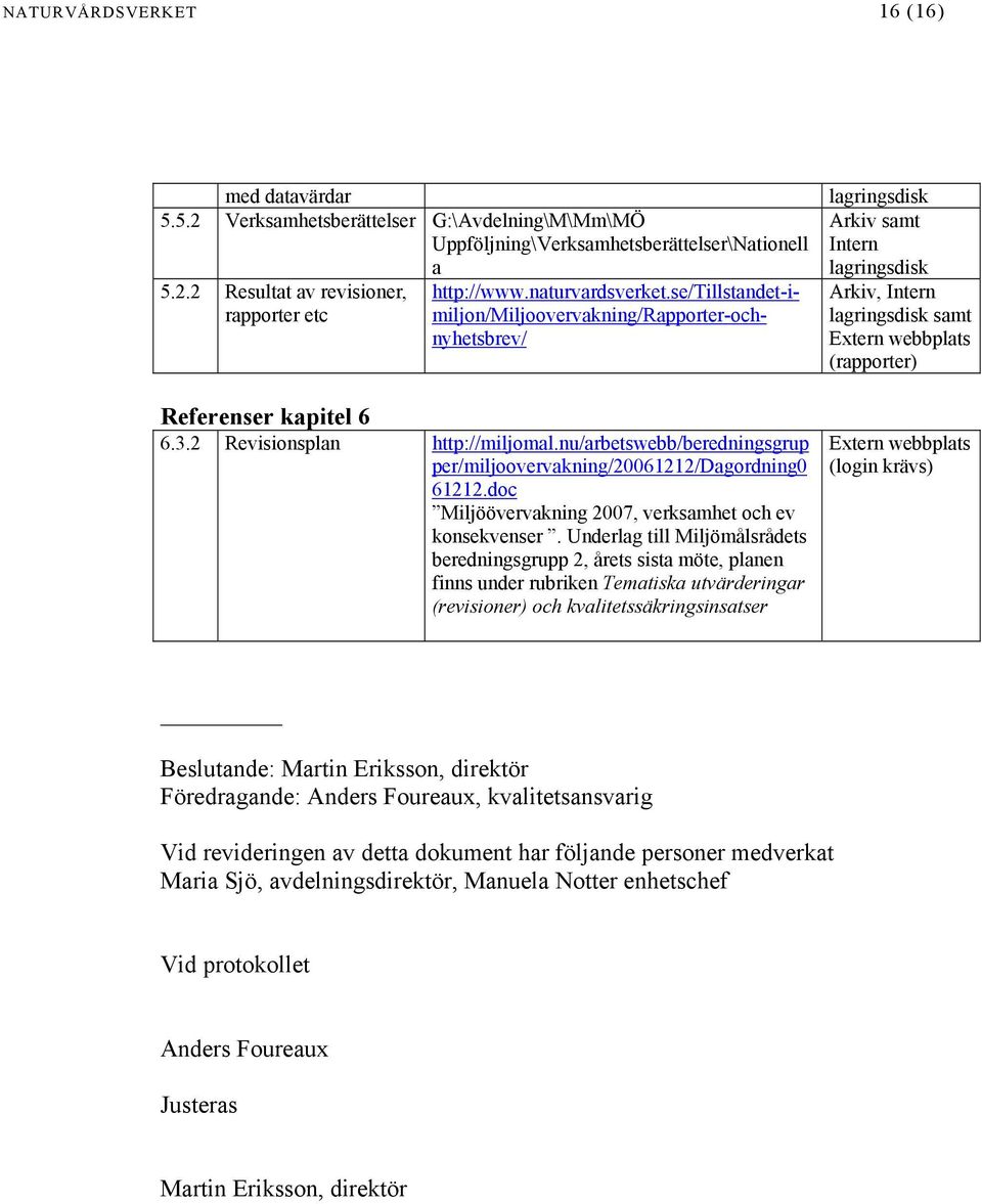 nu/arbetswebb/beredningsgrup per/miljoovervakning/20061212/dagordning0 61212.doc Miljöövervakning 2007, verksamhet och ev konsekvenser.