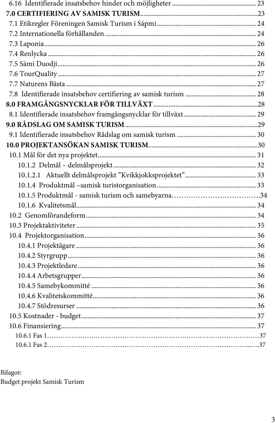 0 FRAMGÅNGSNYCKLAR FÖR TILLVÄXT...28 8.1 Identifierade insatsbehov framgångsnycklar för tillväxt... 29 9.0 RÅDSLAG OM SAMISK TURISM...29 9.1 Identifierade insatsbehov Rådslag om samisk turism... 30 10.