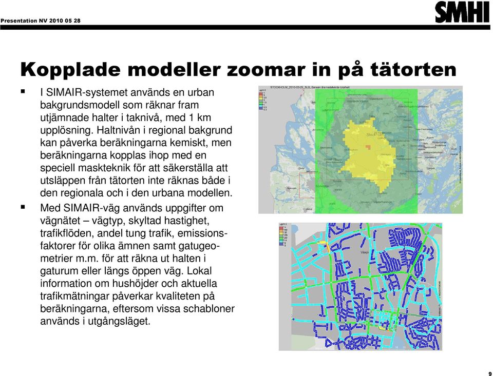 den regionala och i den urbana modellen.